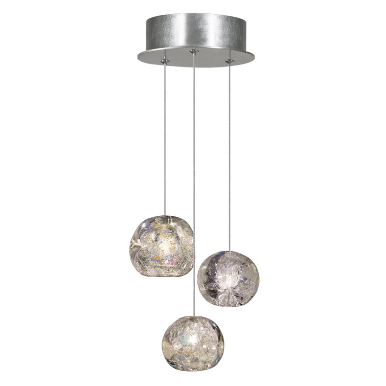 Nebula Essence 9" Silver Glass Round LED Pendant