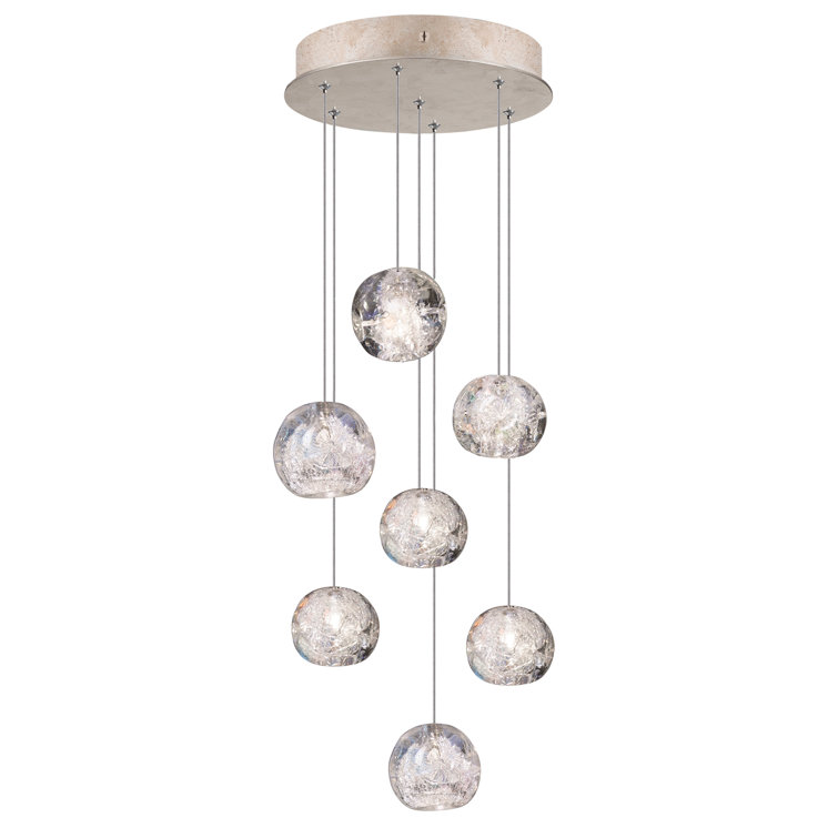 Nebula Essence 14" Gold Round Pendant with LED Lights