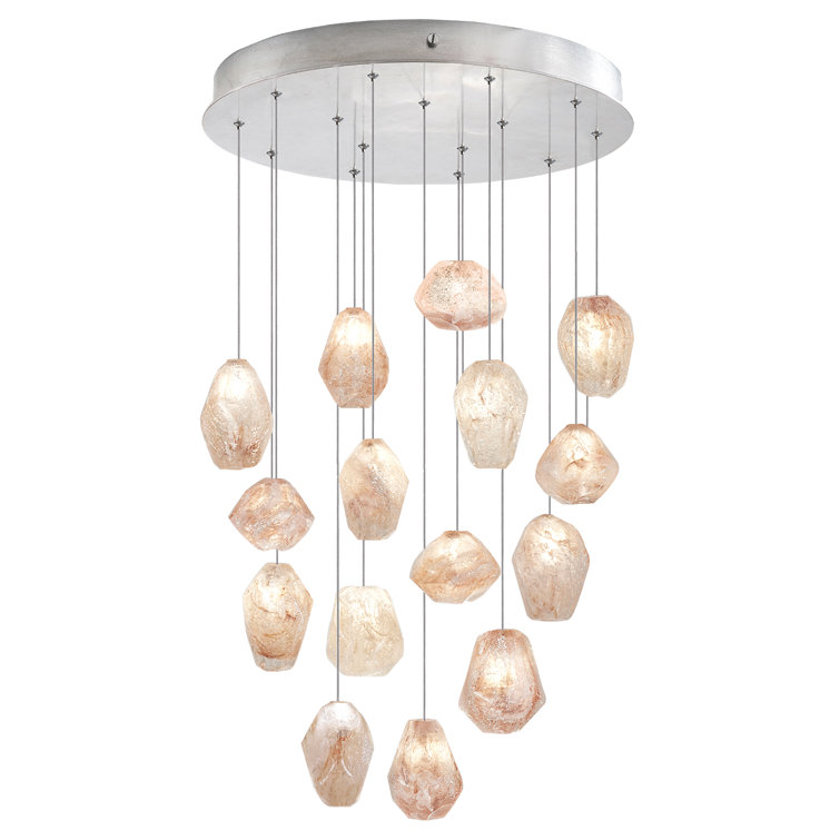 Natural Inspirations 21" Silver Quartz LED Round Pendant