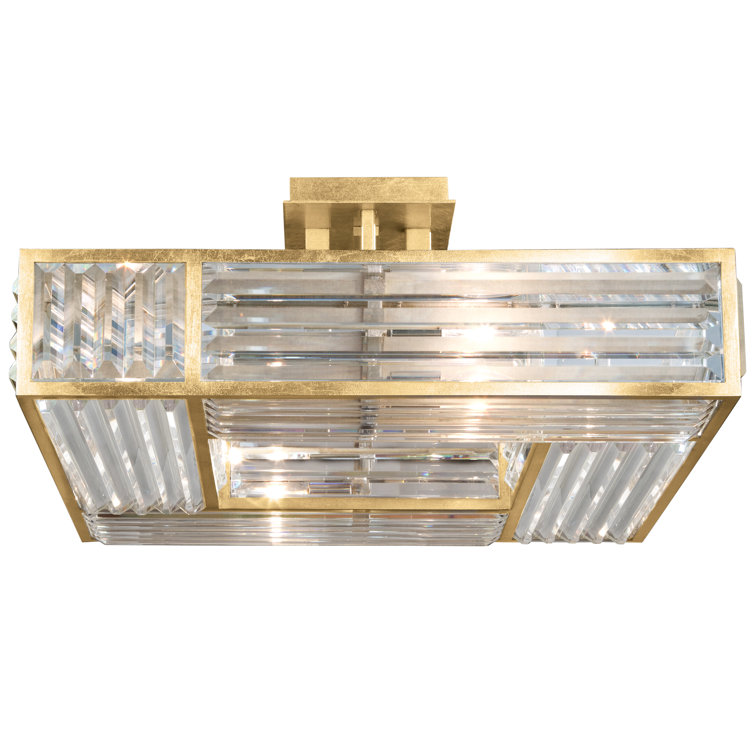 Gold Crystal 25" LED Semi Flush Mount Light