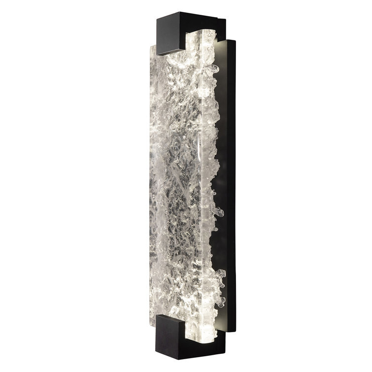 Zen Inspired Black Dimmable LED Wall Sconce with Studio Glass