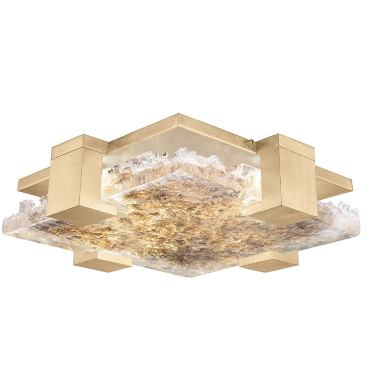 Terra 16.75" Gold Glass LED Flush Mount Light