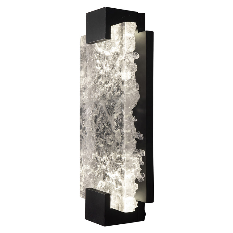 Zen Inspired Black Dimmable LED Wall Sconce with Studio Glass