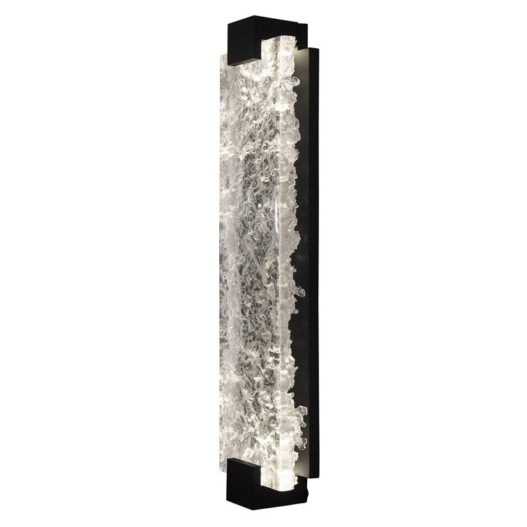 Zen Inspired Black Dimmable LED Wall Sconce with Studio Glass
