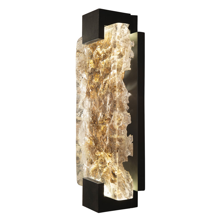 Zen Inspired Black Dimmable LED Wall Sconce with Studio Glass
