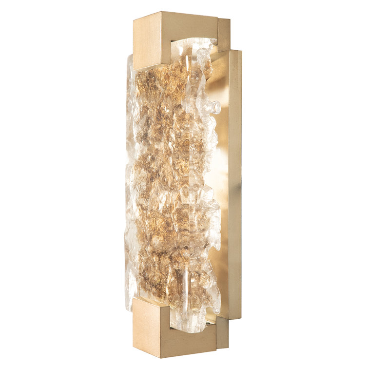 Elegant Terra Gold LED Wall Sconce with Polished Cast Glass