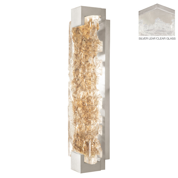 Elysian 27.75" Silver LED Sconce with Gold Highlighted Glass