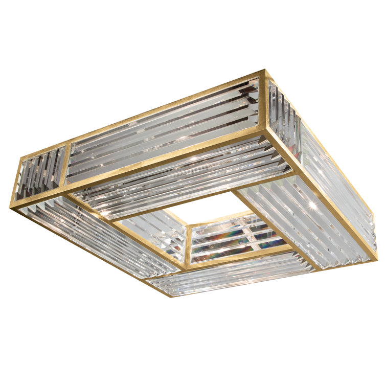 Gold Crystal 25" LED Semi Flush Mount Light