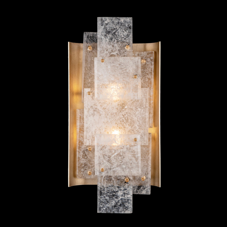Erinn Valencich Mid-Century Gold Leaf 2-Light Wall Sconce