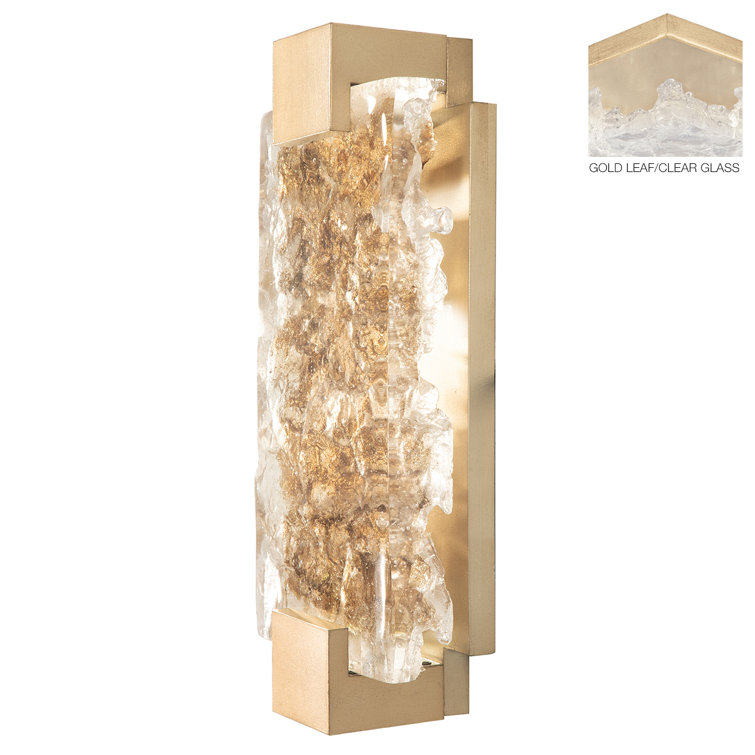 Elegant Terra Gold LED Wall Sconce with Polished Cast Glass