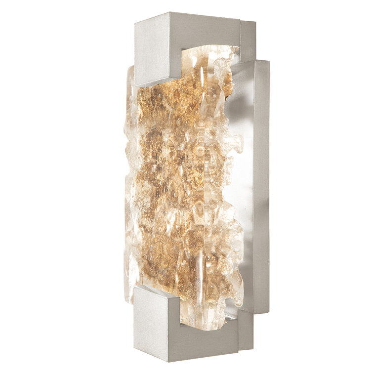 Elysian 27.75" Silver LED Sconce with Gold Highlighted Glass