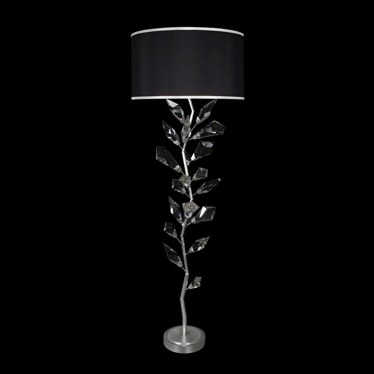 Foret 71" Silver Leaf Floor Lamp with Crystal Leaves