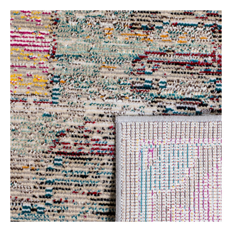 Neoma Light Grey and Purple 8' x 10' Synthetic Area Rug