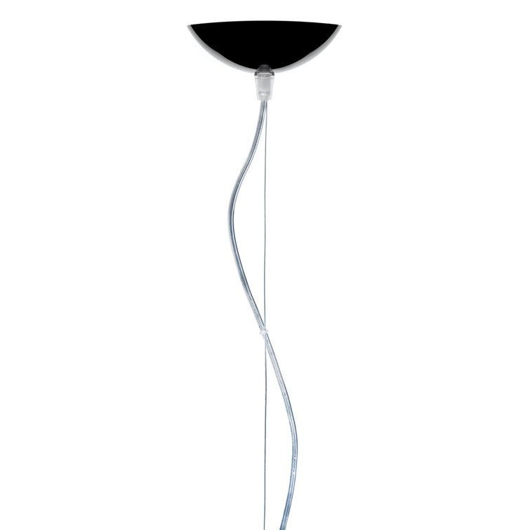Matte Black 52cm LED Pendant Lamp with Crystal Accents