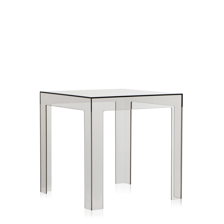 Paolo Rizzatto Elegant Transparent Square Polycarbonate Side Table