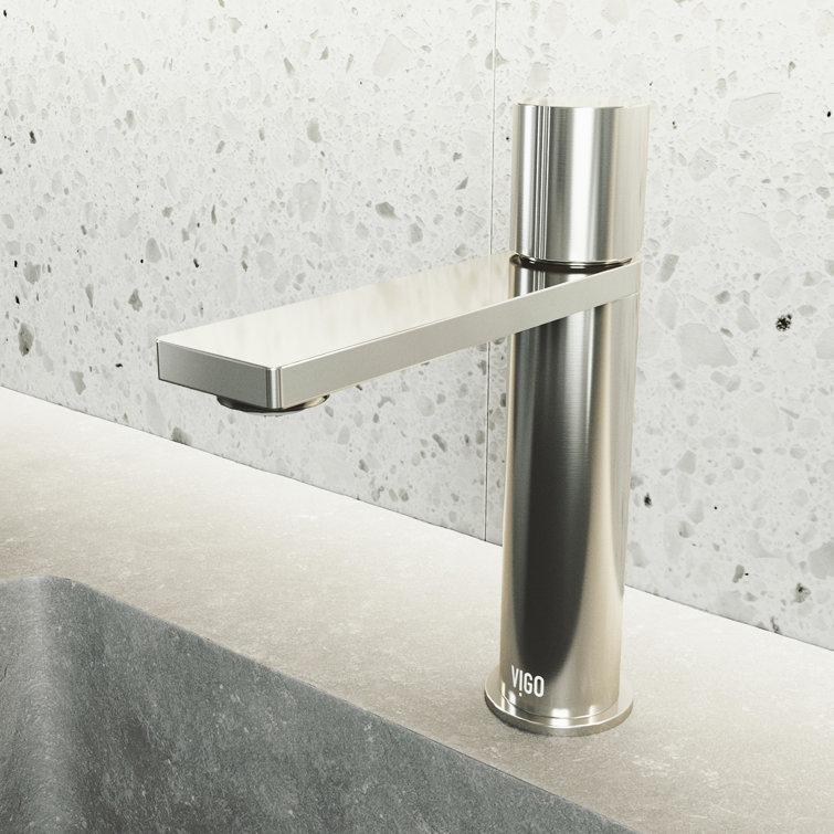 Brushed Nickel Single Handle Bathroom Faucet with Low Arc Spout