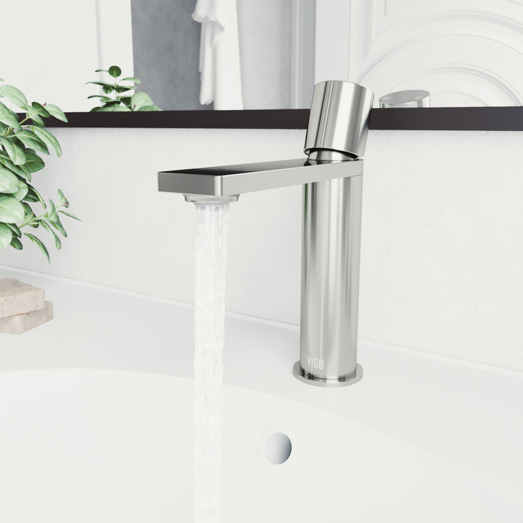 Brushed Nickel Single Handle Bathroom Faucet with Low Arc Spout