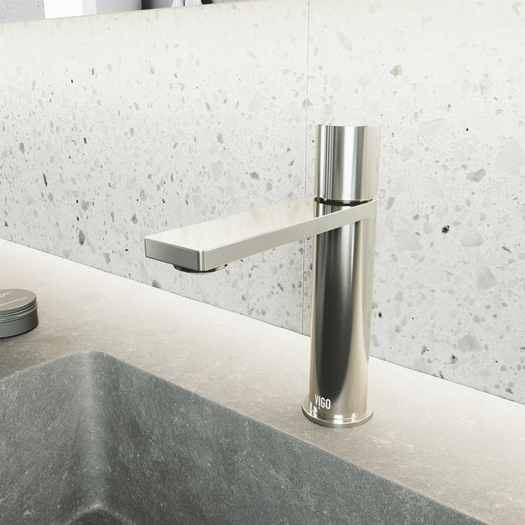 Brushed Nickel Single Handle Bathroom Faucet with Low Arc Spout