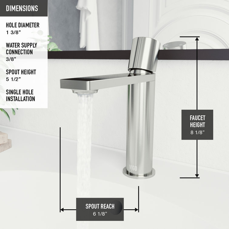 Brushed Nickel Single Handle Bathroom Faucet with Low Arc Spout