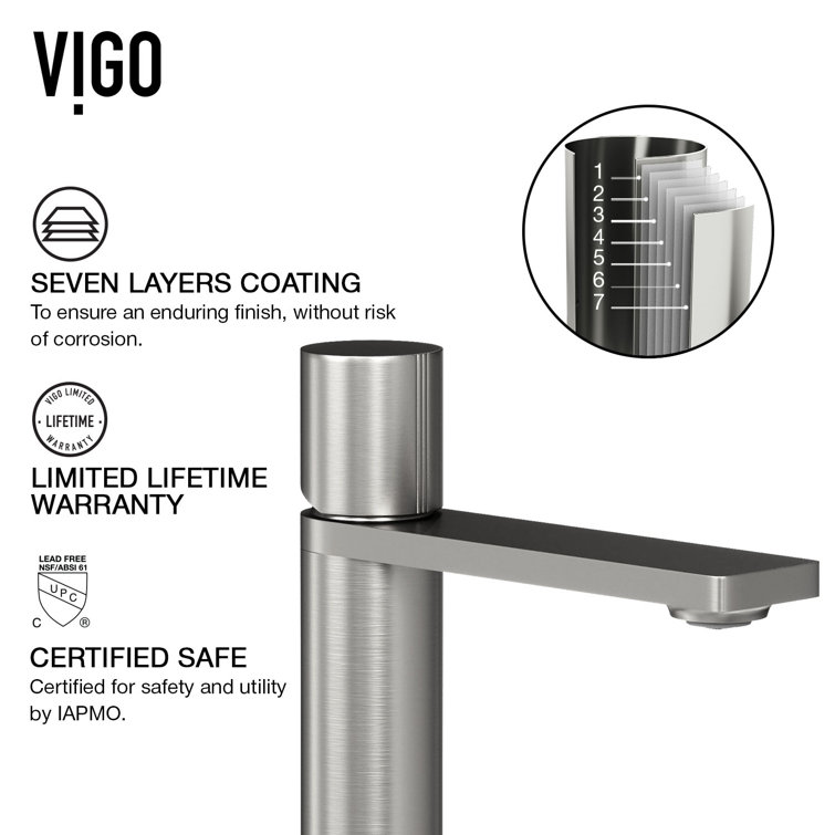 Brushed Nickel Single Handle Bathroom Faucet with Low Arc Spout