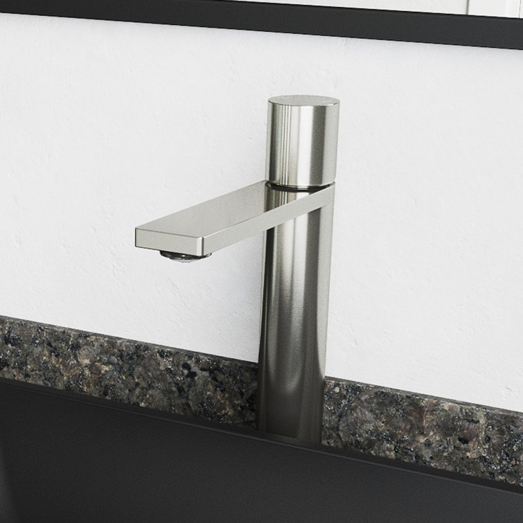 Gotham Sleek Single-Handle Brushed Nickel Vessel Bathroom Faucet