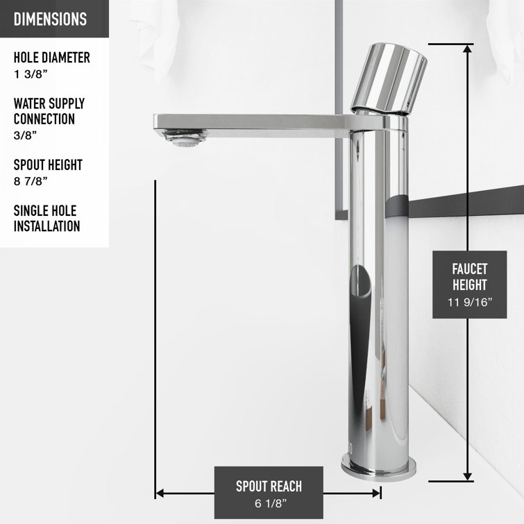 Gotham Chrome Single Handle Vessel Sink Bathroom Faucet
