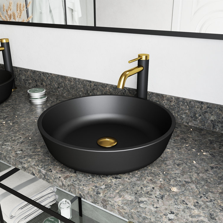 Lexington Matte Gold and Black Single Handle Bathroom Faucet