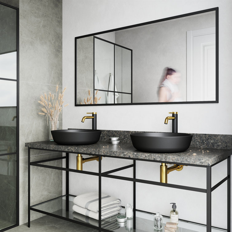Lexington Matte Gold and Black Single Handle Bathroom Faucet