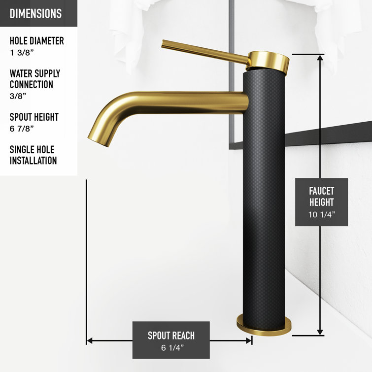 Lexington Matte Gold and Black Single Handle Bathroom Faucet