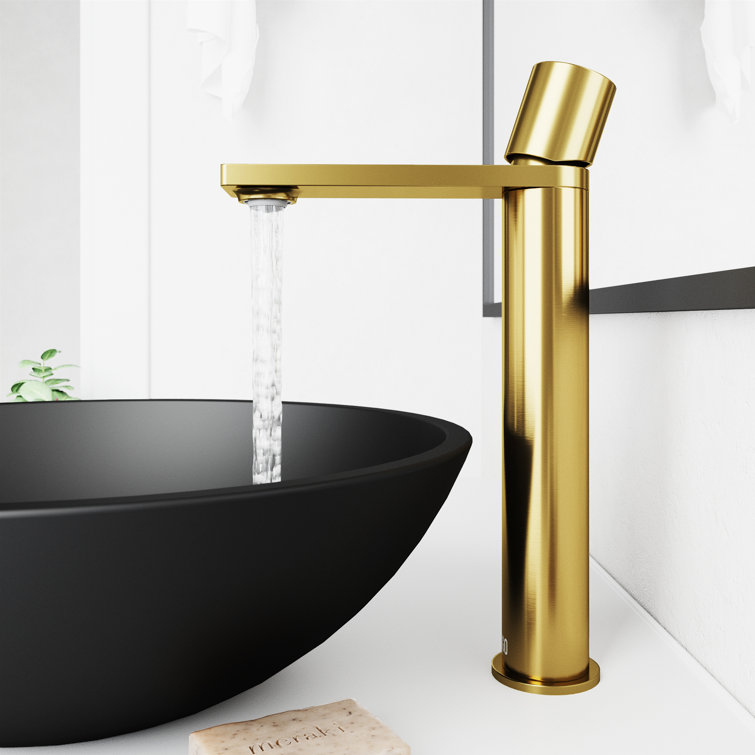 Gotham Matte Brushed Gold Single-Handle Vessel Bathroom Faucet