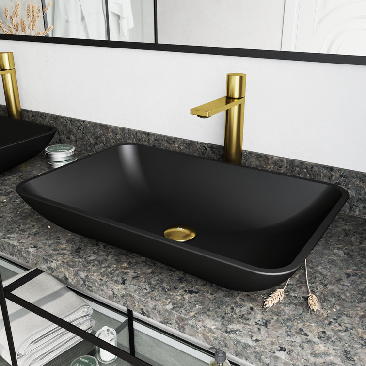 Gotham Matte Brushed Gold Single-Handle Vessel Bathroom Faucet