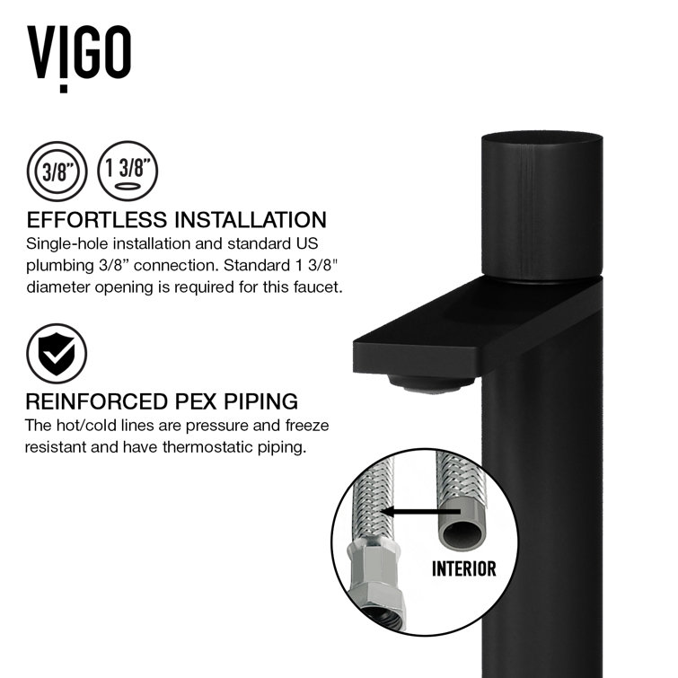 Gotham Matte Black Single-Handle Vessel Bathroom Faucet