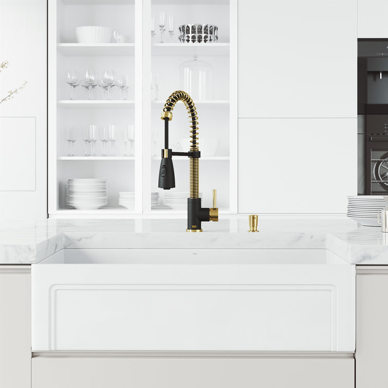 Brant Stainless Steel Pull-Down Kitchen Faucet with Soap Dispenser