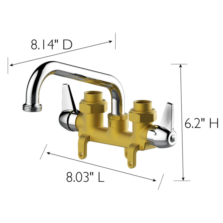 Polished Chrome and Brass Dual Handle Laundry Faucet