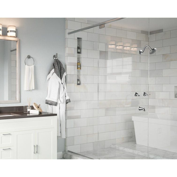Polished Chrome Wall Mounted Bath and Shower Trim Set