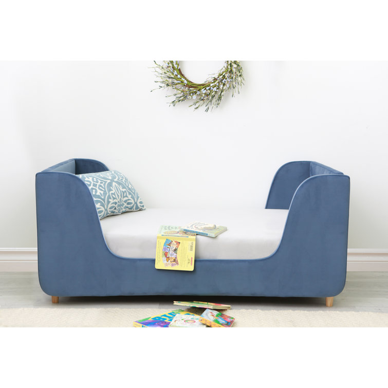 Sleek Sage Boucle Upholstered Toddler Daybed