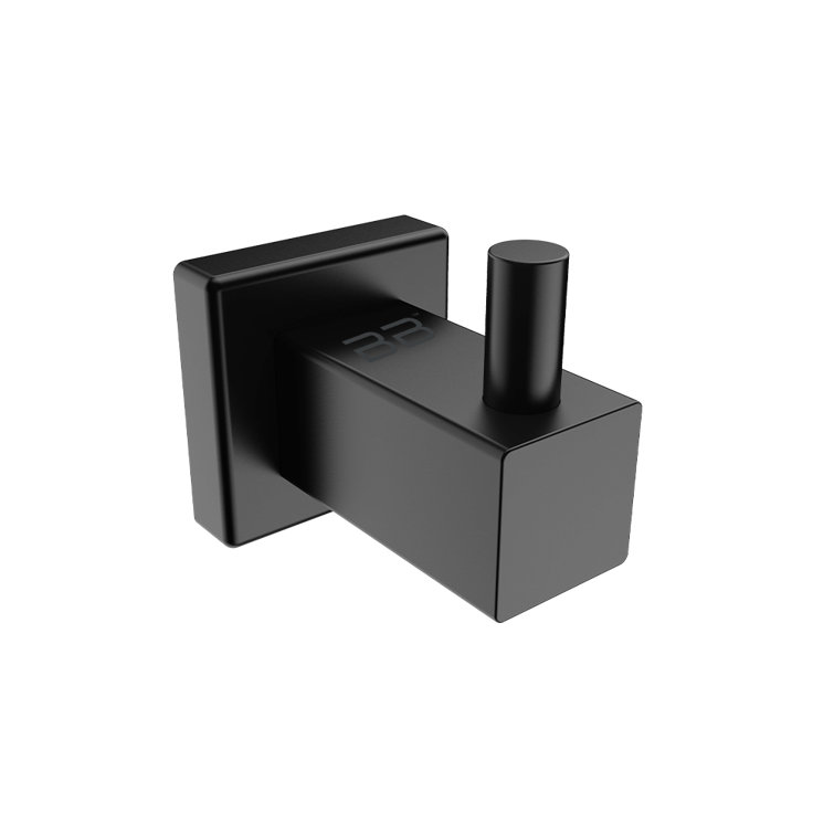 Matte Black Modern Wall Mounted Single Robe Hook