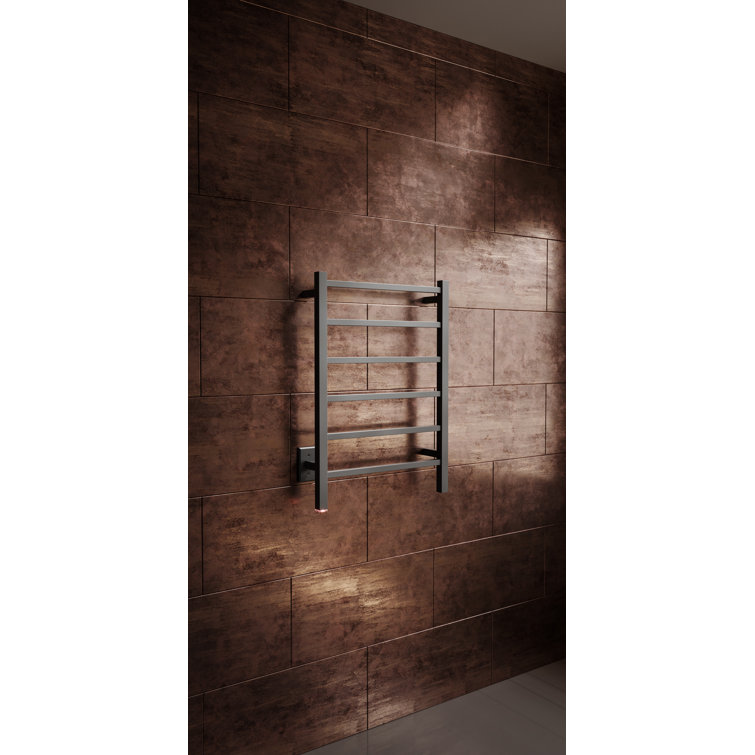 Matte Black Stainless Steel Wall Mounted Heated Towel Rack