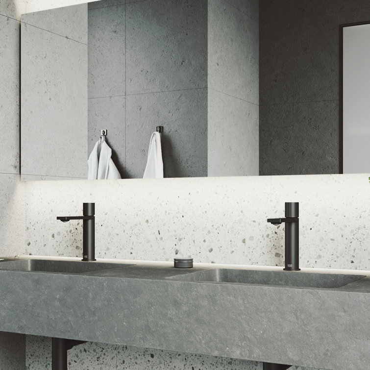 VIGO Halsey Matte Black Solid Brass Single-Hole Bathroom Faucet