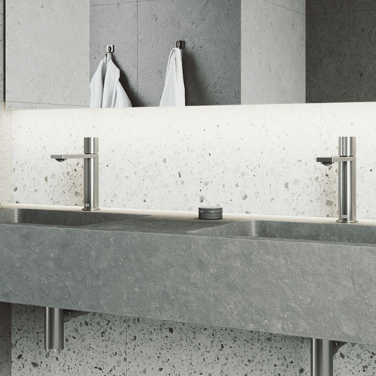 Brushed Nickel Single Handle Bathroom Faucet with Low Arc Spout