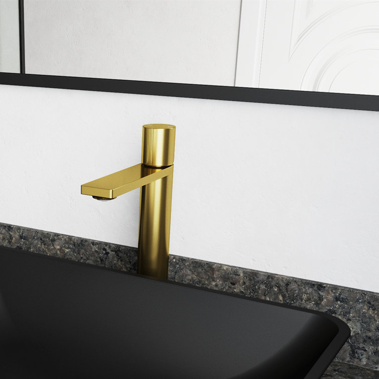 Gotham Matte Brushed Gold Single-Handle Vessel Bathroom Faucet