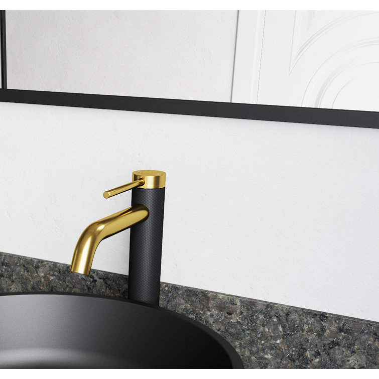 Lexington Matte Gold and Black Single Handle Bathroom Faucet