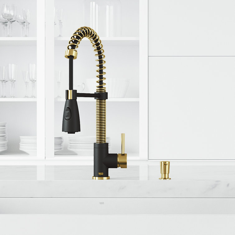 Brant Stainless Steel Pull-Down Kitchen Faucet with Soap Dispenser