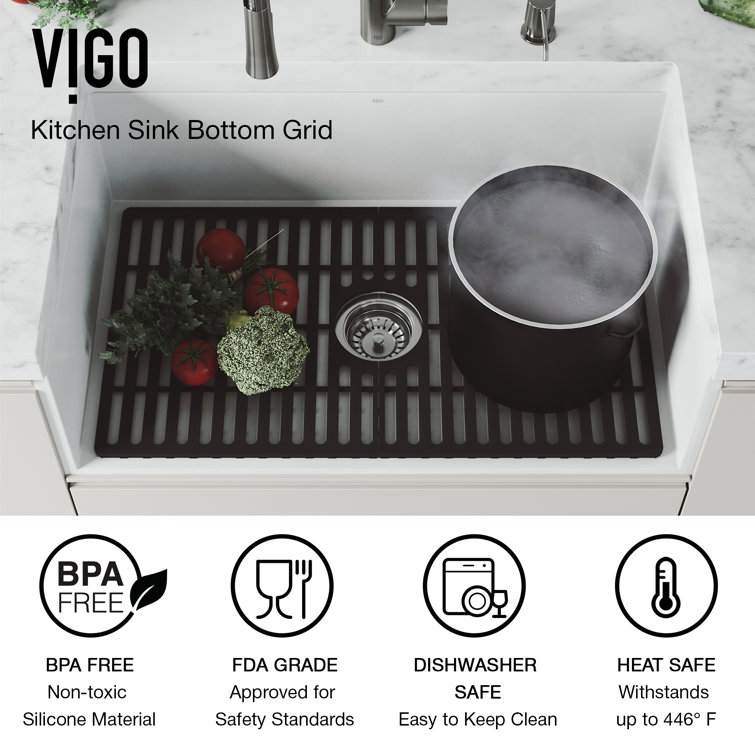 Black Silicone Kitchen Sink Bottom Grid for 36" Single Bowl