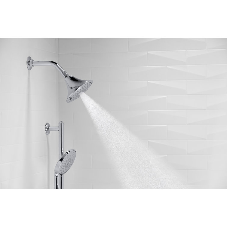 Vibrant Polished Nickel Multi-Function Wall Mount Showerhead