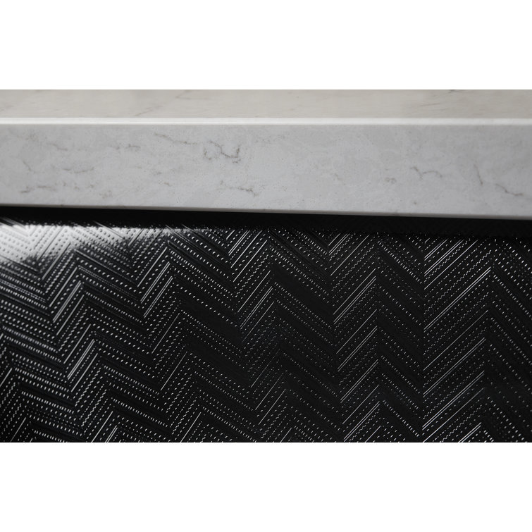 Sartorial Herringbone Caxton Rectangular Undermount Sink in Black