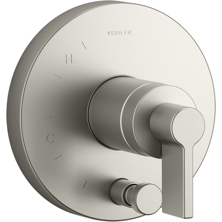 Vibrant Brushed Nickel Lever Shower Valve Trim with Diverter