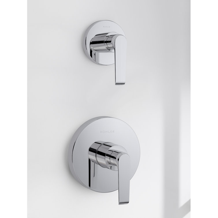 Polished Chrome Wall-Mounted Lever Valve Trim