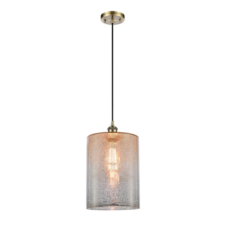 Cobbleskill Antique Brass Mini Pendant with Mercury Glass Shade