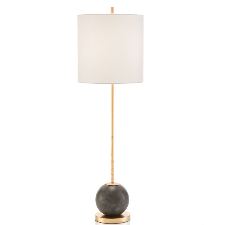 Oil Bronze Concrete Sphere Buffet Lamp with Gold Leaf Base
